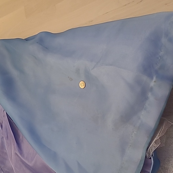 VTG 1950s Handmade Fit n' Flare Layered Blue Short Sleeved Cocktail Dress - Picture 16 of 17